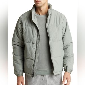 NWT Onia Sage Green Lightweight Mock Neck Quilted Puffer Jacket XL